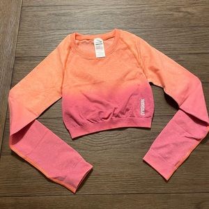 NWT Gymshark Adapt Ombré Long Sleeve Crop Top Size S